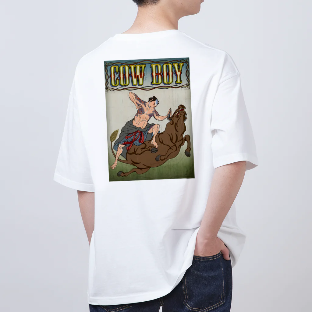 nidan-illustrationの"cow boy"(武者絵) #2 オーバーサイズTシャツ