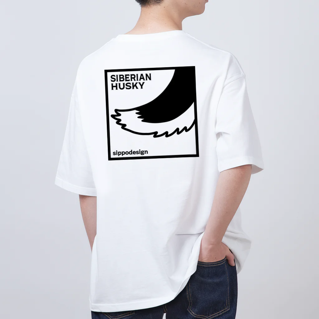 sippodesignのハスキー！しっぽ オーバーサイズTシャツ