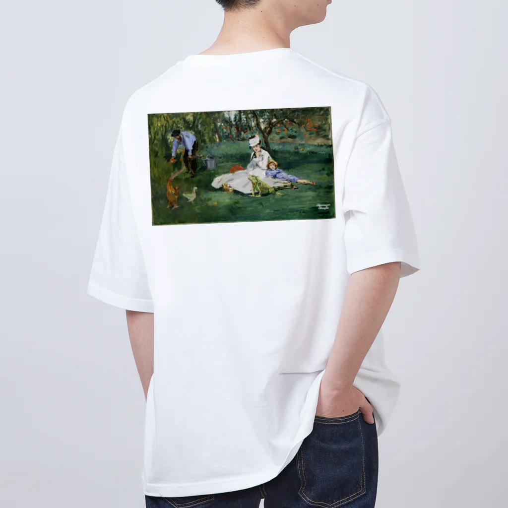 HermannStrasseのモネとグリーンイグアナ：バックプリント Oversized T-Shirt