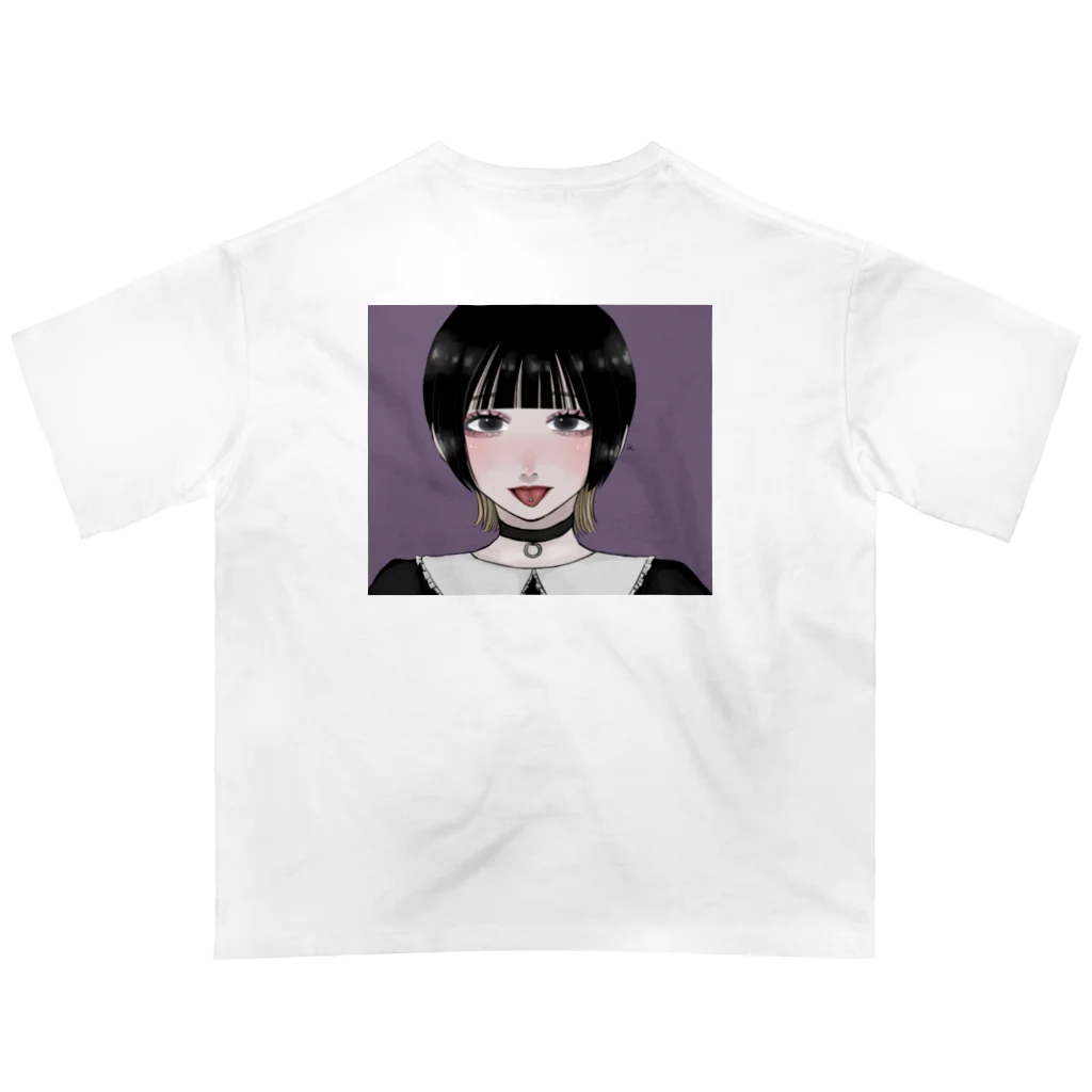 眠（ﾐﾝ）の舌ﾋﾟｱﾋﾟ女の子 オーバーサイズTシャツ