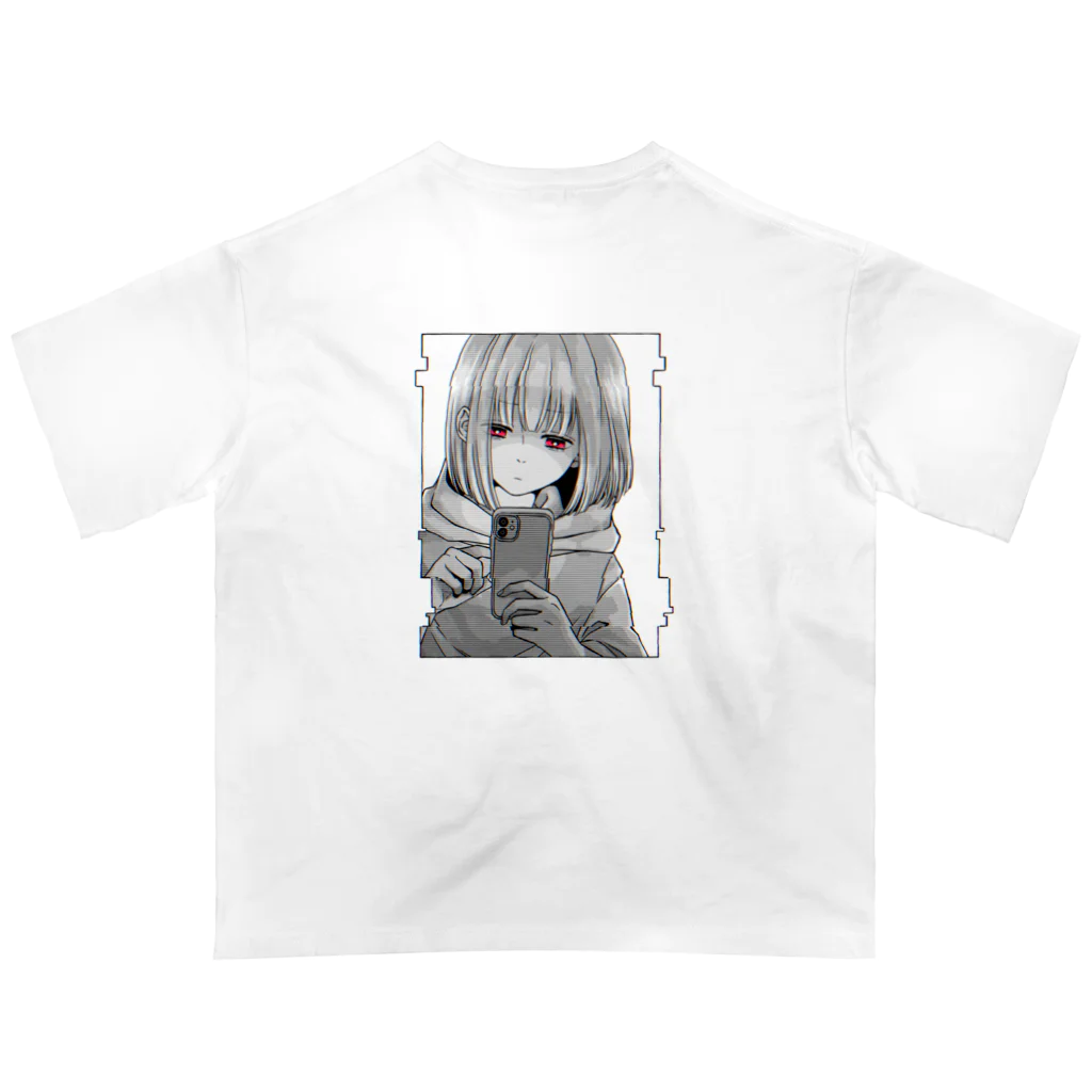 ぴよこちゃん。のメンヘラぴよこちゃん。バックプリントTシャツ オーバーサイズTシャツ