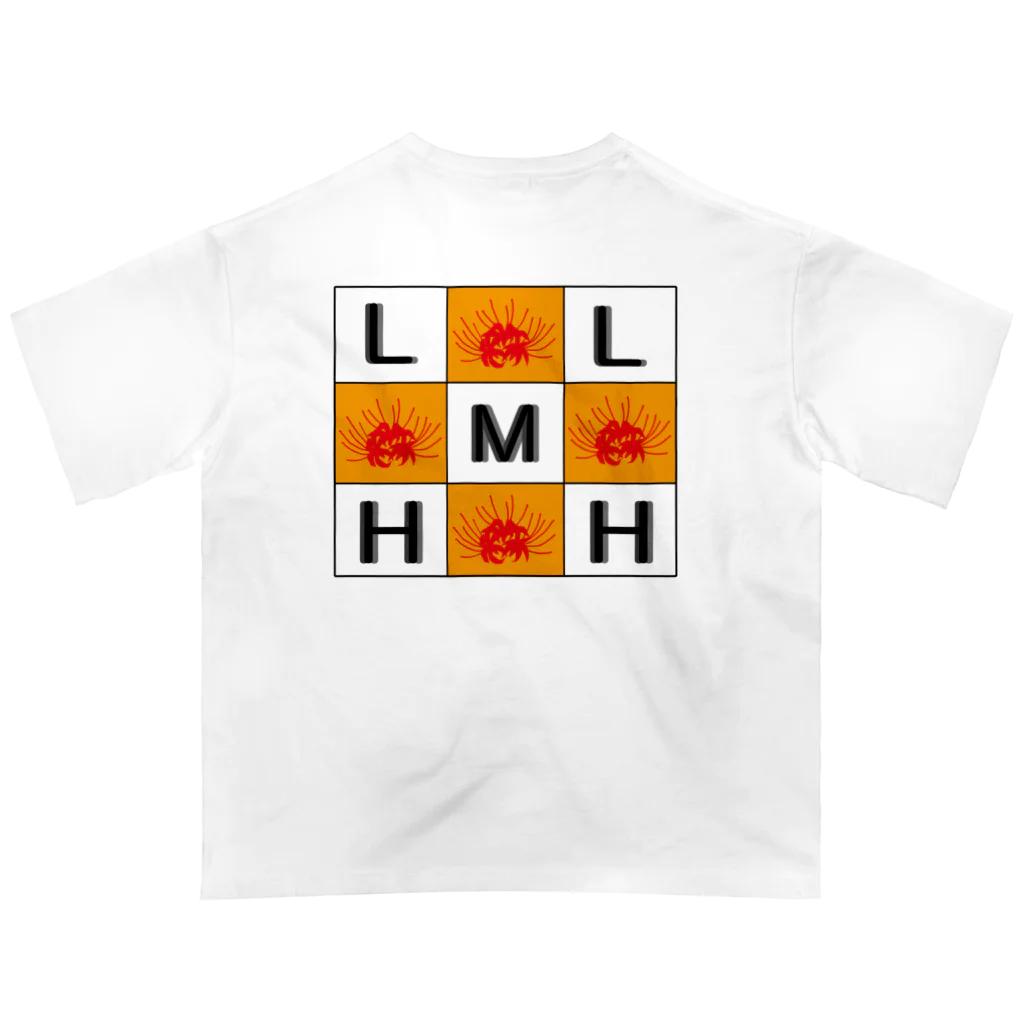 リコリス・曼珠沙華・ヒガンバナのL.M.H Clubロゴ合わせ オーバーサイズTシャツ