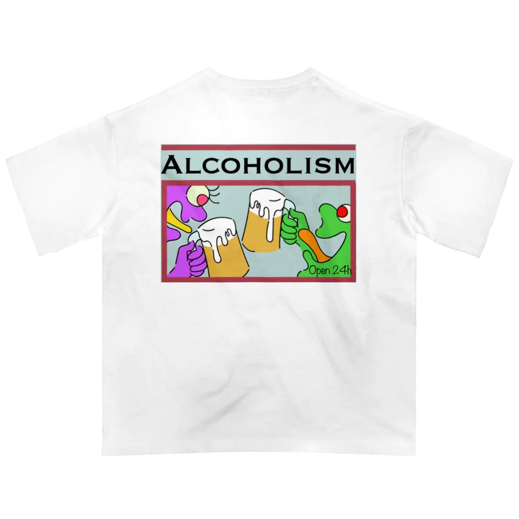ゆうこの世界のAlcoholismバックデザイン オーバーサイズTシャツ