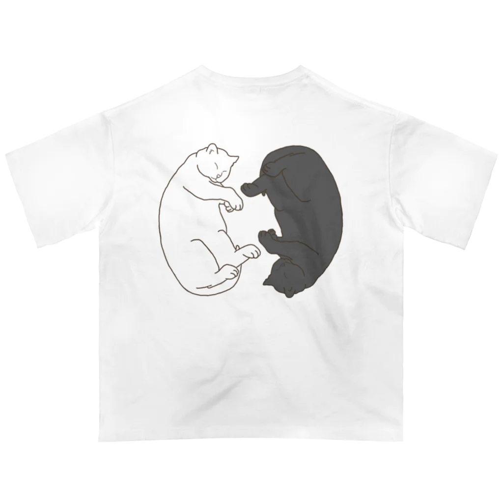 まるのねこみせの猫勾玉-にゃがたま- オーバーサイズTシャツ