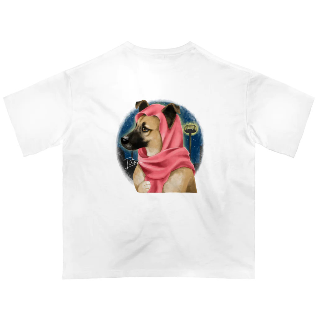 保護犬ティータのママのティーちゃんとディアナ オーバーサイズTシャツ
