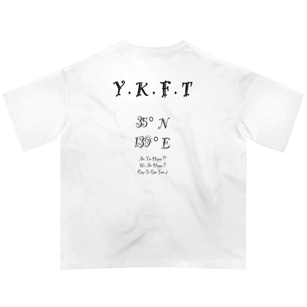 横浜市金沢区の地域活動家　ツンのYOKOHAMA KANAZAWA FANTASTIC TOWN（Happy） Oversized T-Shirt