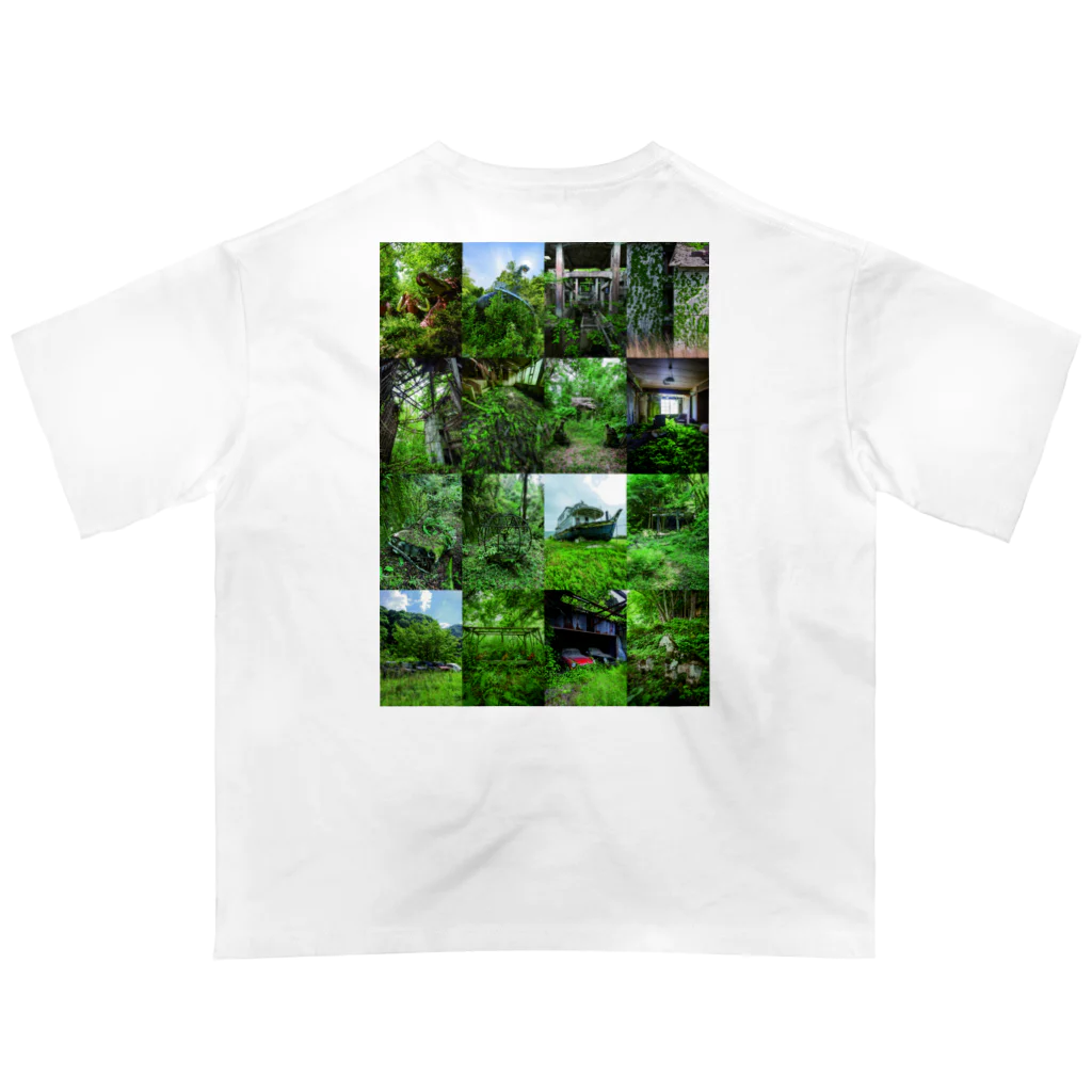 えぬびーしょっぷ【廃墟冷えて〼】の廃墟グリーン・グリーンズ オーバーサイズTシャツ