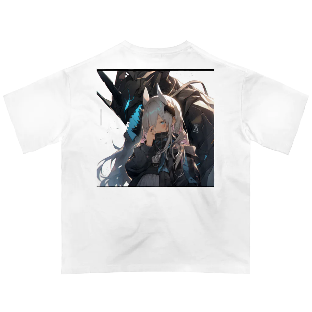 horceの馬　擬人化 未来都市 オーバーサイズTシャツ