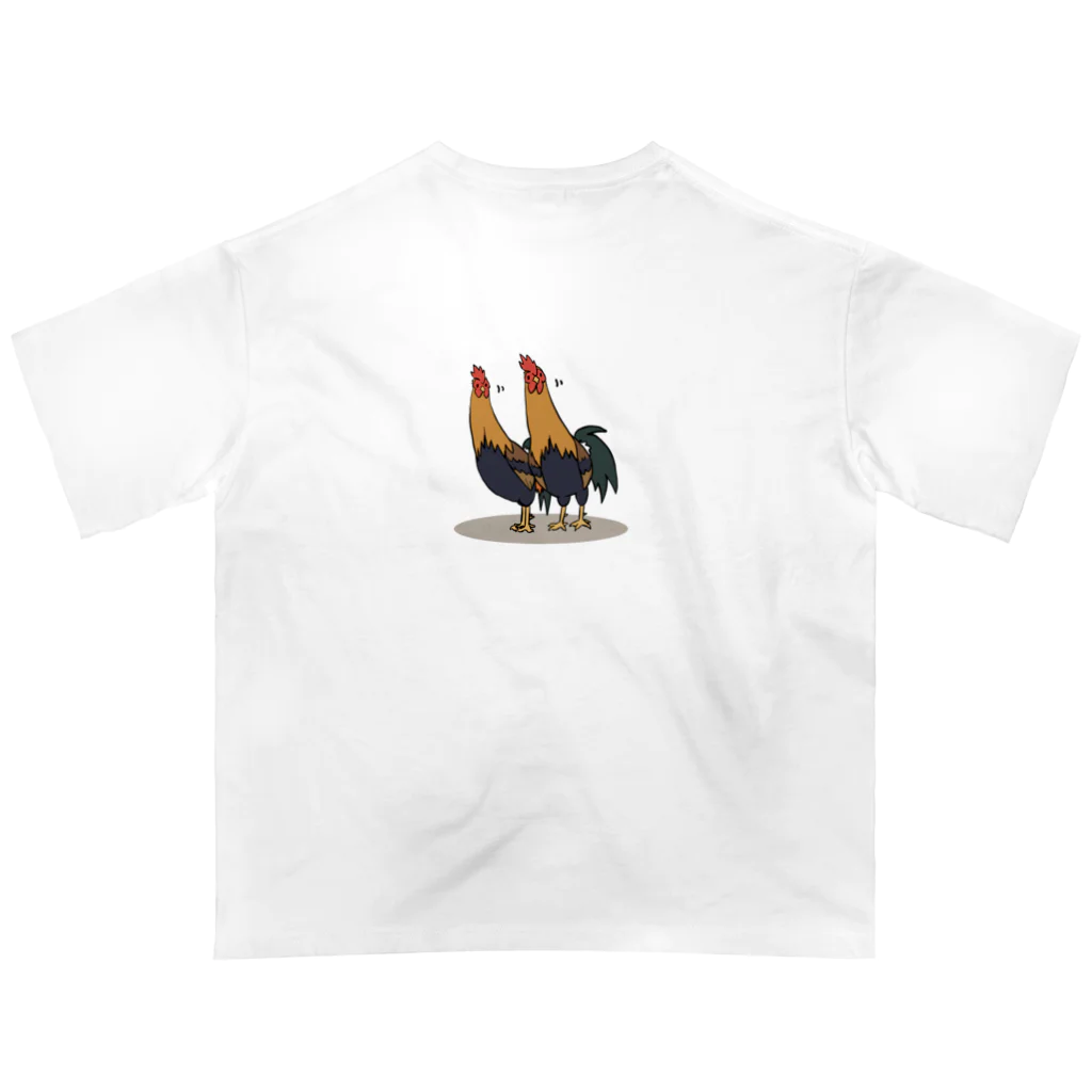 しもべ(鶏勉強中)の穴掘り鶏ブルドーザー オーバーサイズTシャツ