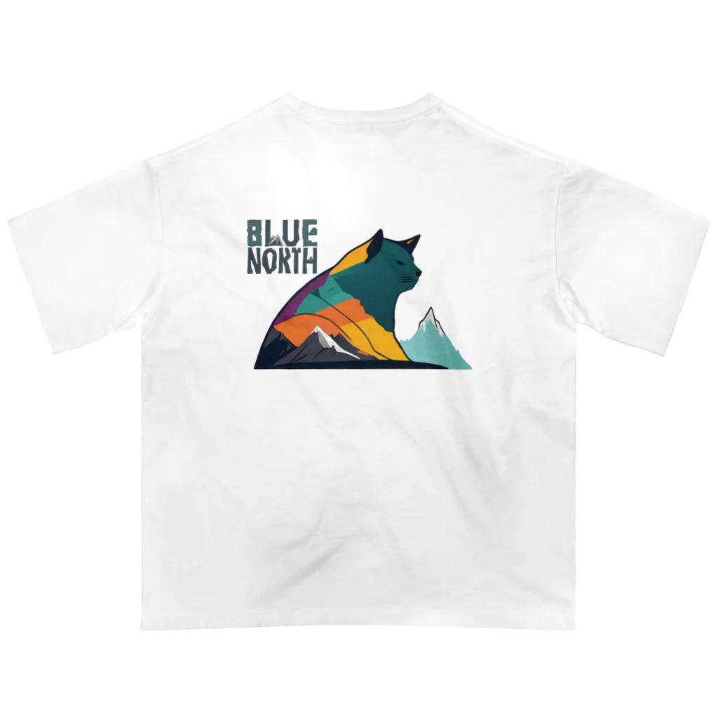 aokitaの【BLUE NORTH】ヤマネコデザイン「ぬーん」 Oversized T-Shirt