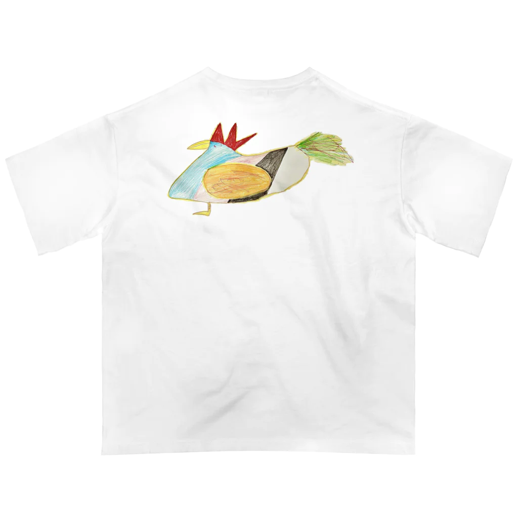 birds_snowdropsのにわとりカラフル Oversized T-Shirt