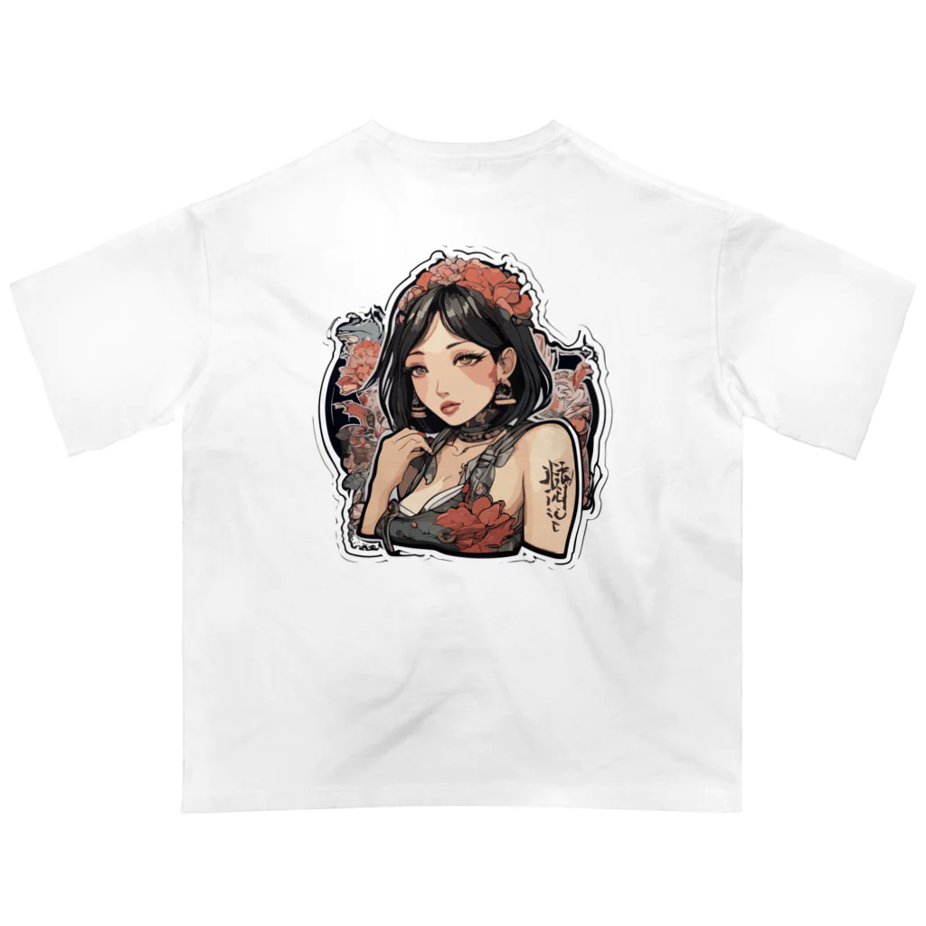 streetsnapの可愛いタトゥーだらけの女性、両面プリントTシャツ、期間限定 Oversized T-Shirt