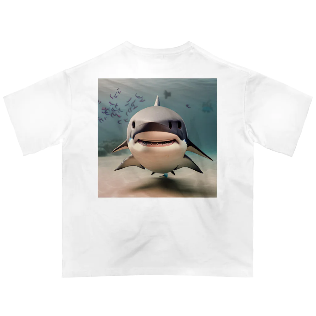 まな九郎ショップの可愛いサメ オーバーサイズTシャツ