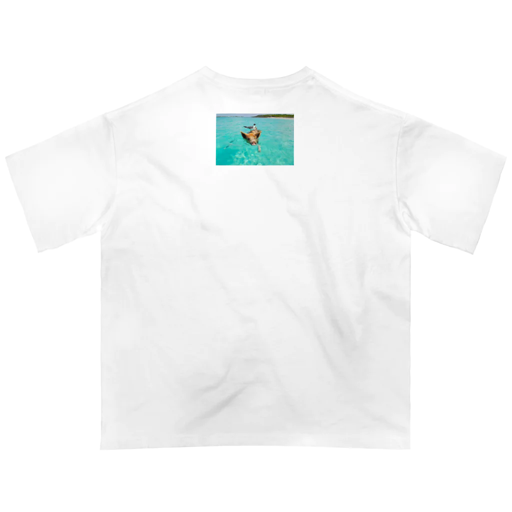 MOMOTAKAショップの海のかけら - ピグとバード Oversized T-Shirt