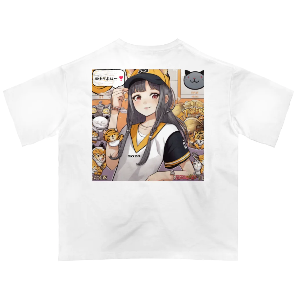 HARERUYA59の阪神タイガース　優勝　マスコット　トラ娘 オーバーサイズTシャツ