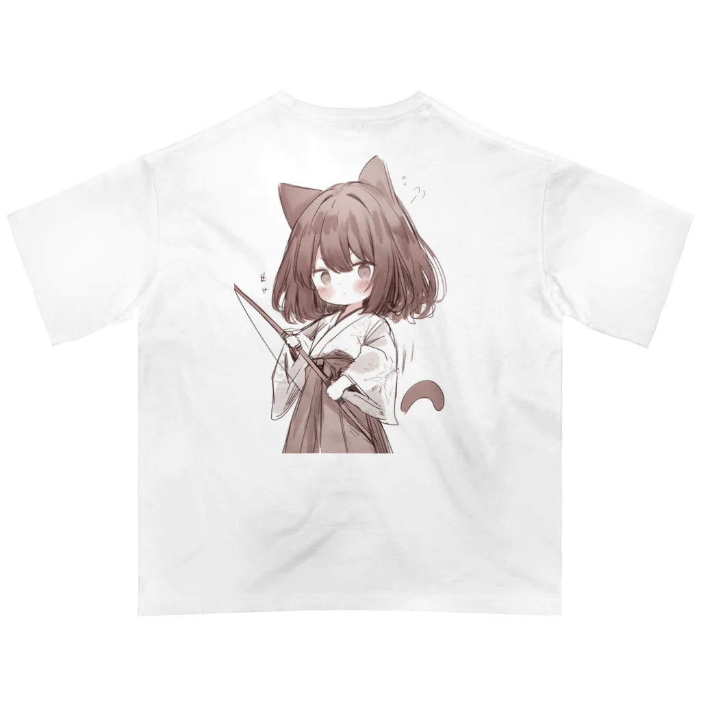 yudu910のネコ耳弓道部 Oversized T-Shirt