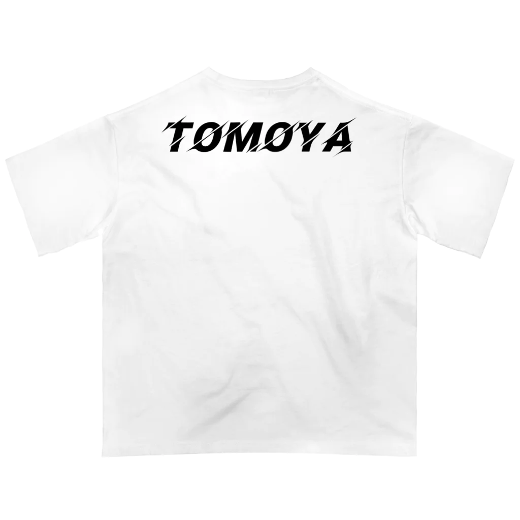 DJ TOMOYA ◢ ◤のロゴ　ブラック オーバーサイズTシャツ