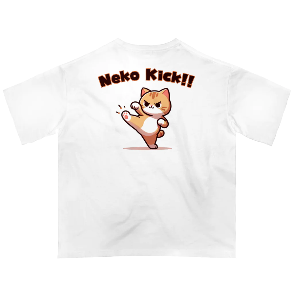 Rakudoku ToyohashiのNEKO KICK!! オーバーサイズTシャツ