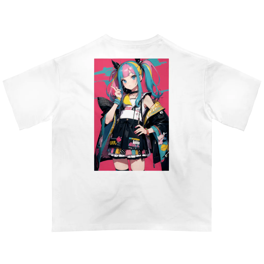 tokyo_citypopのkawaii 東京ガールアート　風船　着物　原宿 Oversized T-Shirt