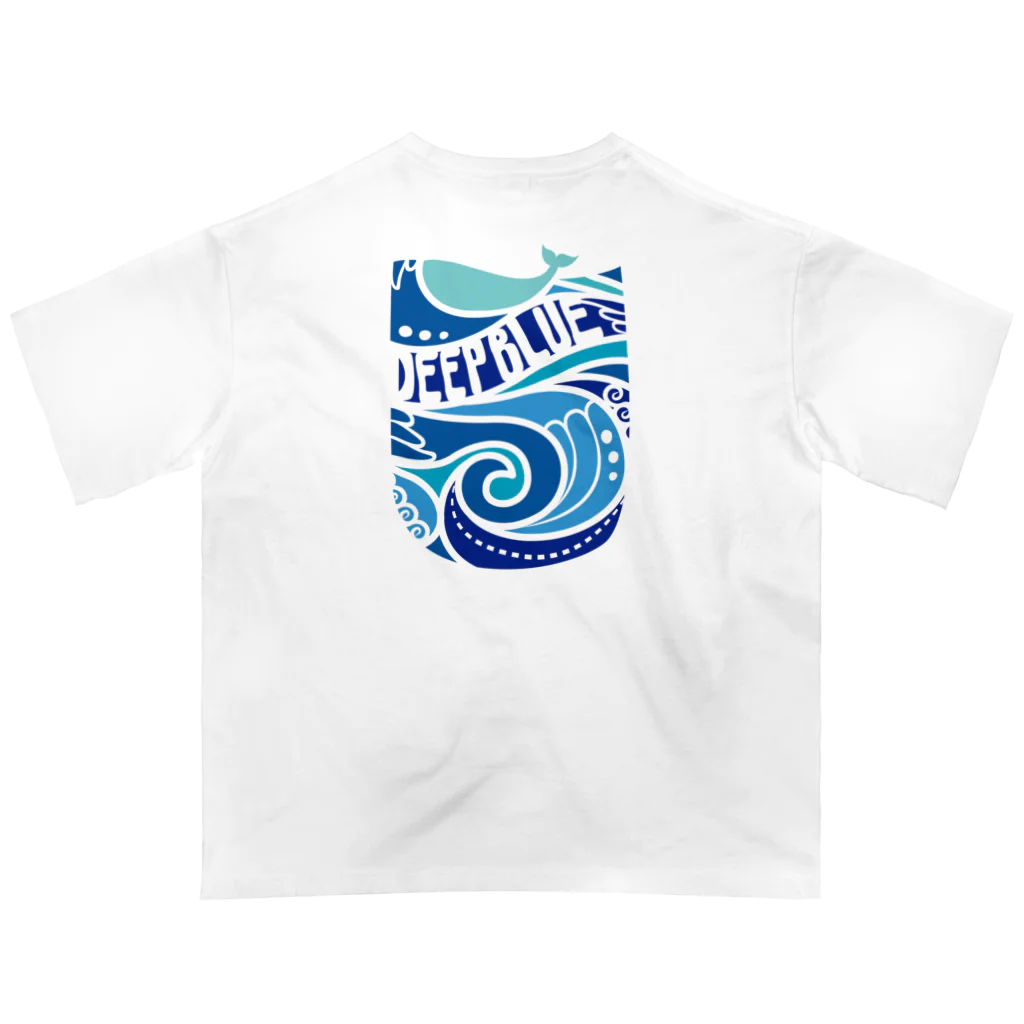 LUCHAの(バックプリント)DEEP BLUE オーバーサイズTシャツ