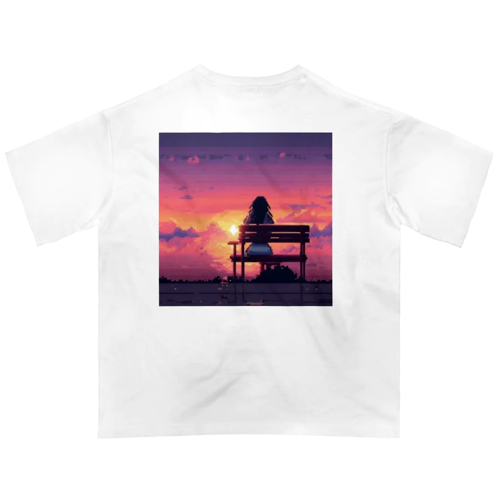空が好きの夕日女の子① Oversized T-Shirt