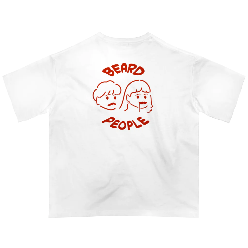 ハヤカワオトのBEARD PEOPLE T - Red Oversized T-Shirt