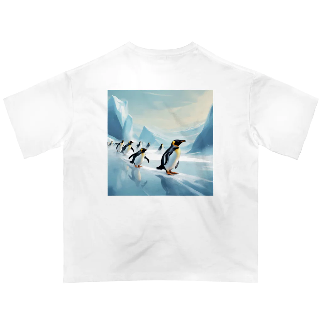 Toppogidaikonの競争するペンギン達 Oversized T-Shirt