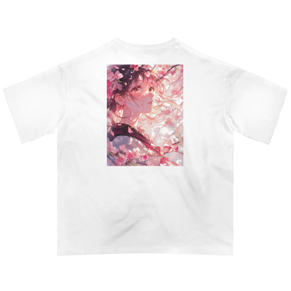 AQUAMETAVERSEの桜と私ラフルール1859 オーバーサイズTシャツ