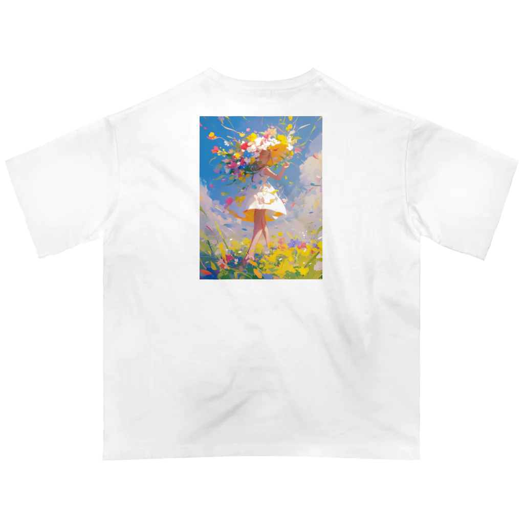 AQUAMETAVERSEの花のささやき　ラフルール　1859 オーバーサイズTシャツ