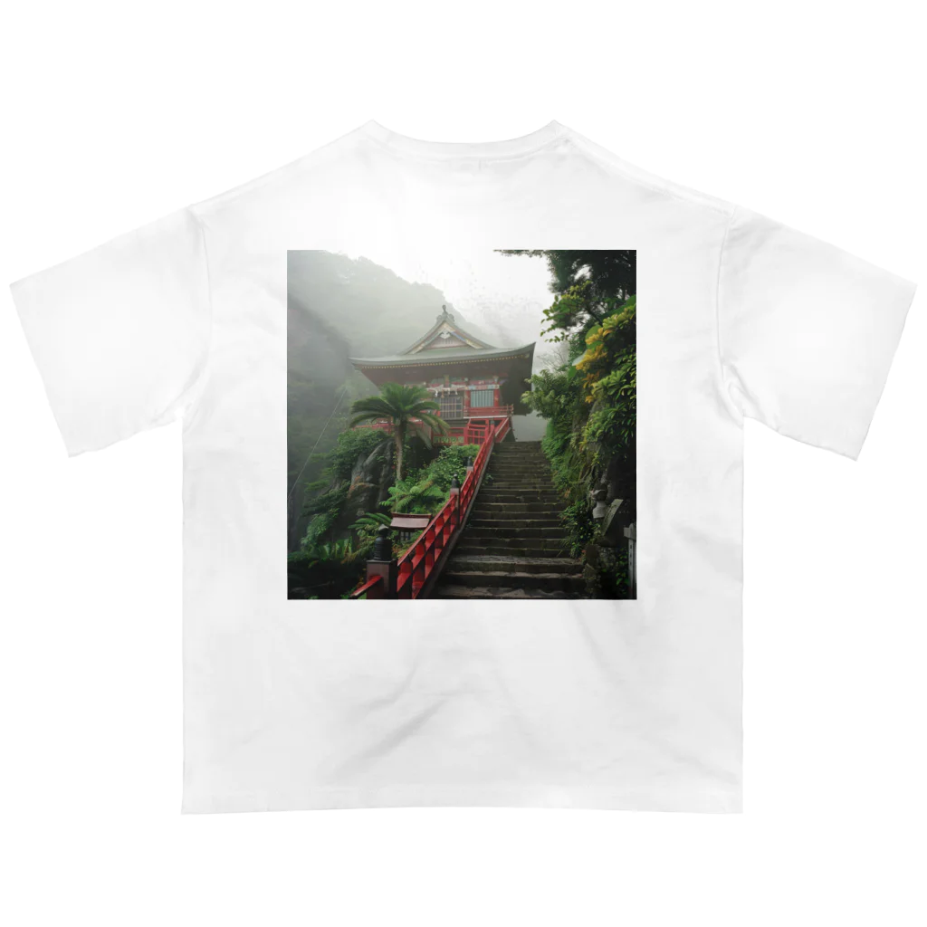 AQUAMETAVERSEの山頂にある神秘的な神社 アメジスト2846 オーバーサイズTシャツ