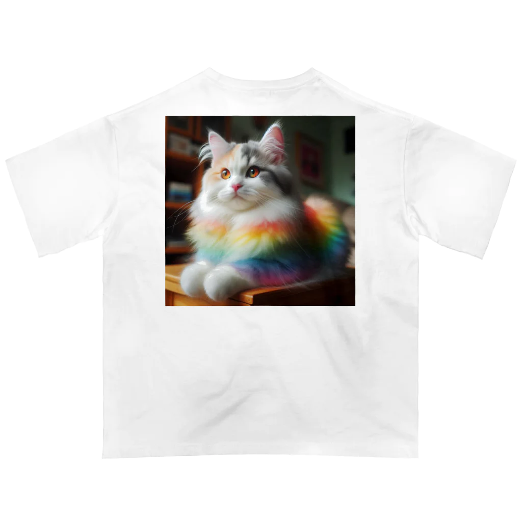 Creation CATの虹色CAT オーバーサイズTシャツ
