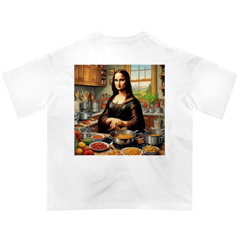 Ryooooooooooooooの料理するモナ・リザ オーバーサイズTシャツ