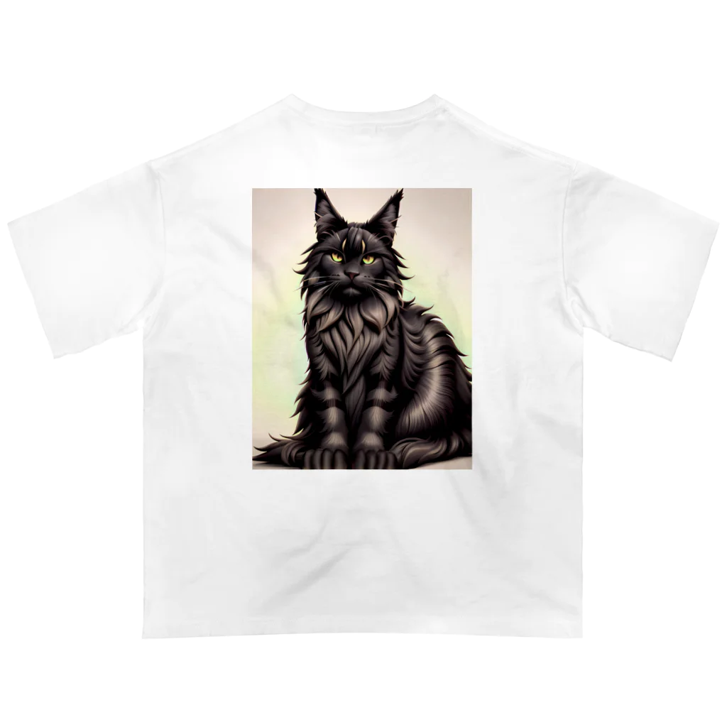 24Nyanの黒猫A オーバーサイズTシャツ