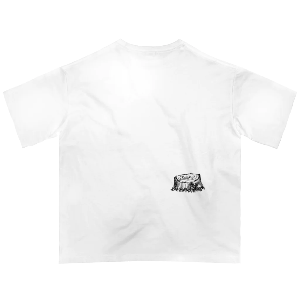 ゆ屋工房の森の者たち　切り株付 Oversized T-Shirt