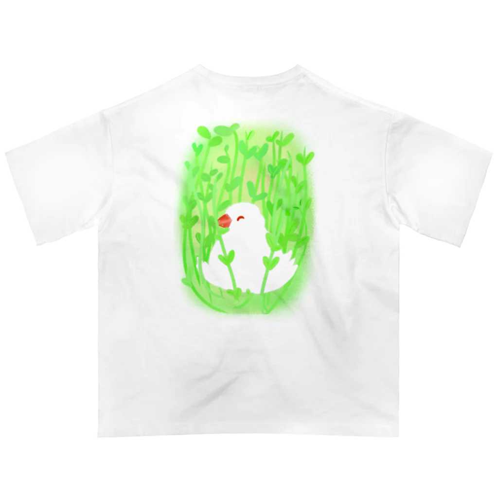 Lily bird（リリーバード）の豆苗まみれのセキセイちゃん オーバーサイズTシャツ