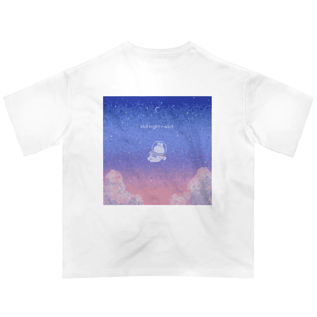 ヨミミの宇宙SHOPのパステルピンク_三日月_dot オーバーサイズTシャツ