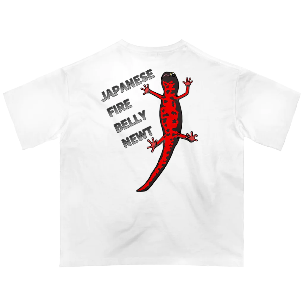 LalaHangeulのJAPANESE FIRE BELLY NEWT (アカハライモリ)　　バックプリント Oversized T-Shirt