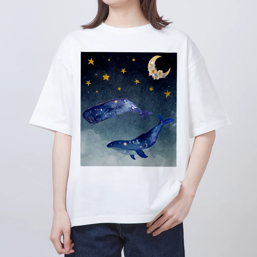 NEONEONの夜を泳ぐクジラ Oversized T-Shirt