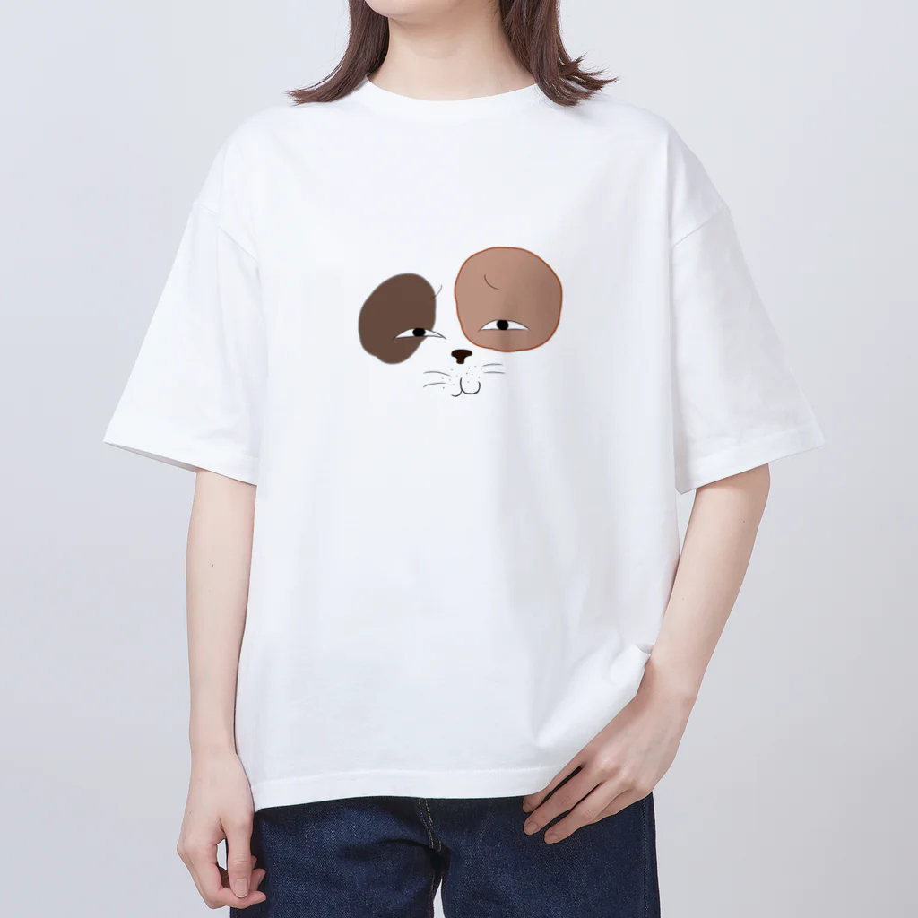 む。のみくだし猫(三毛) Oversized T-Shirt