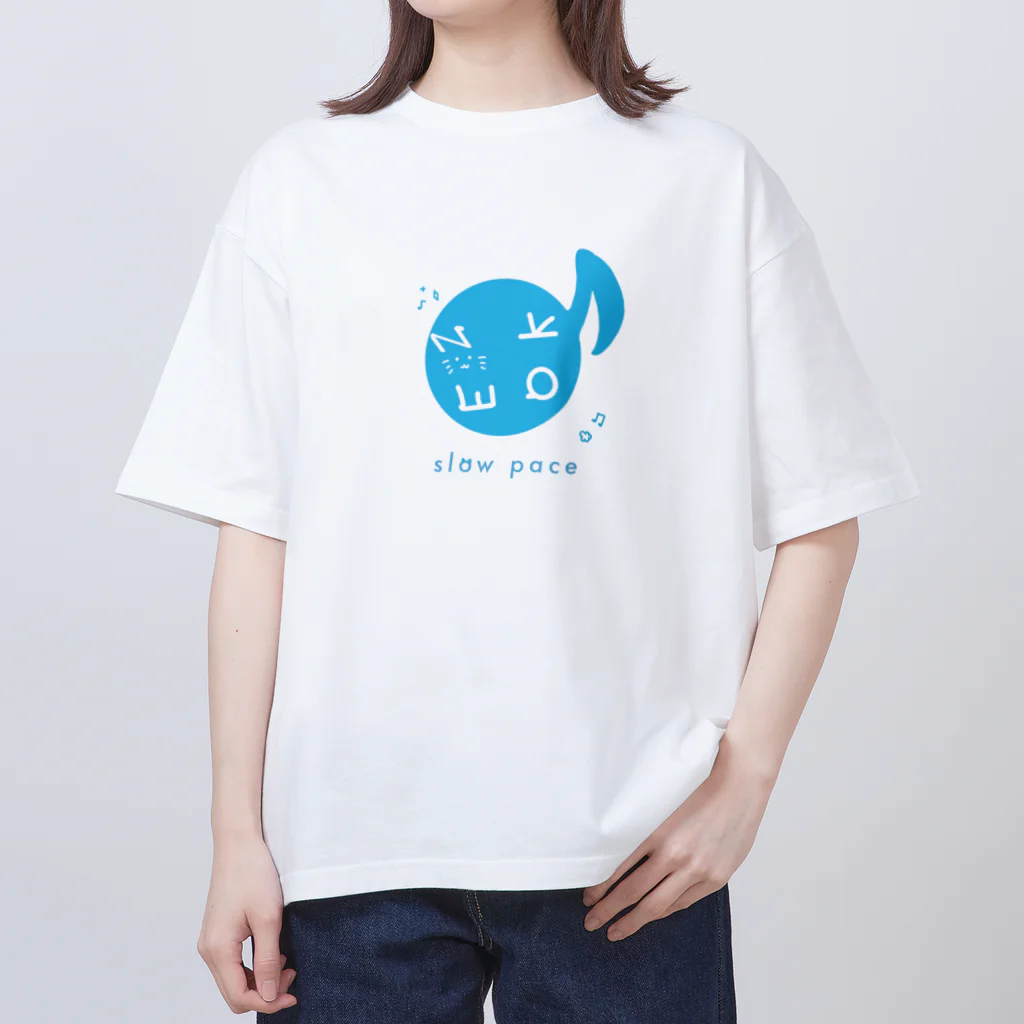 ひつじ田メイ子☀︎designのスローペースなゆるい猫ちゃん オーバーサイズTシャツ