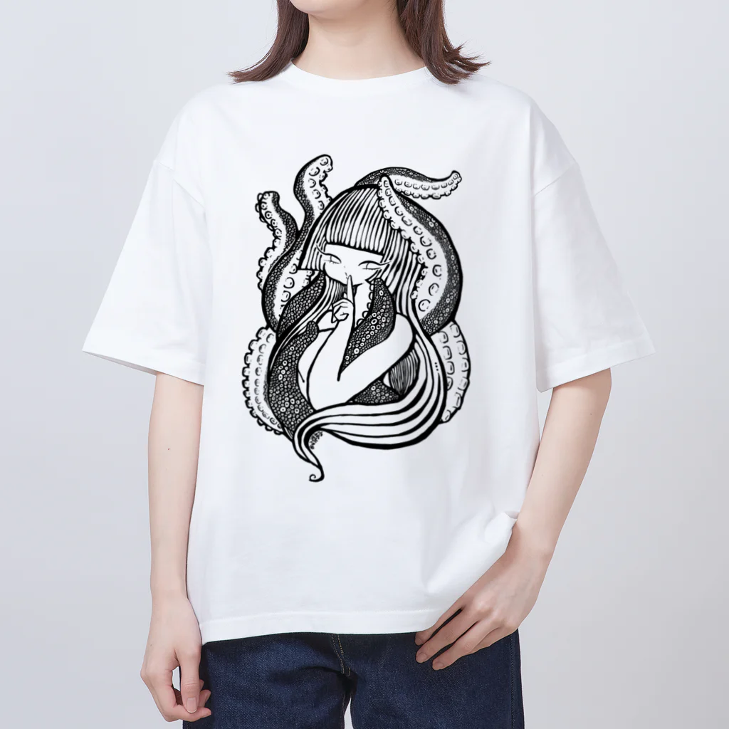 襤褸錦企画の蛸娘ちゃんグッズ●黒線● Oversized T-Shirt