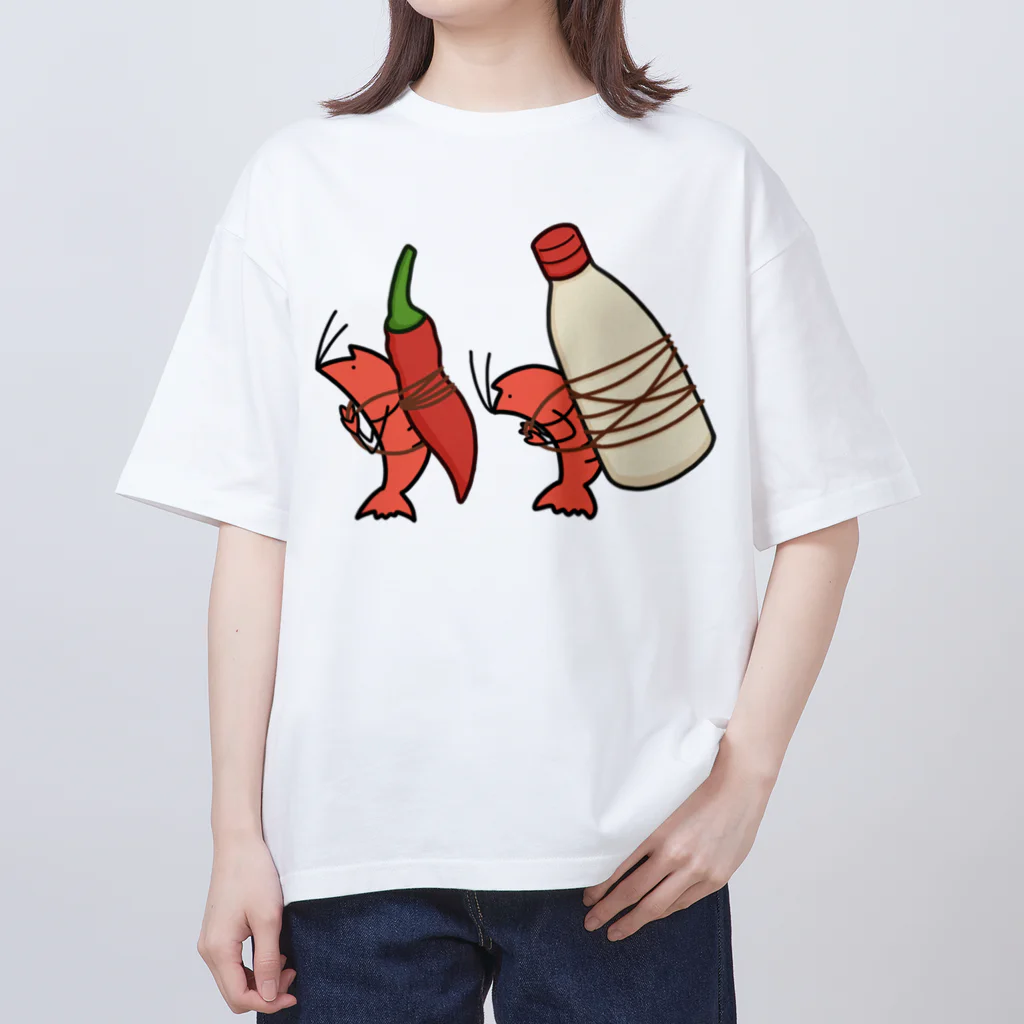 ユルぶつえんのふたごの　エビの　チリとマヨ オーバーサイズTシャツ