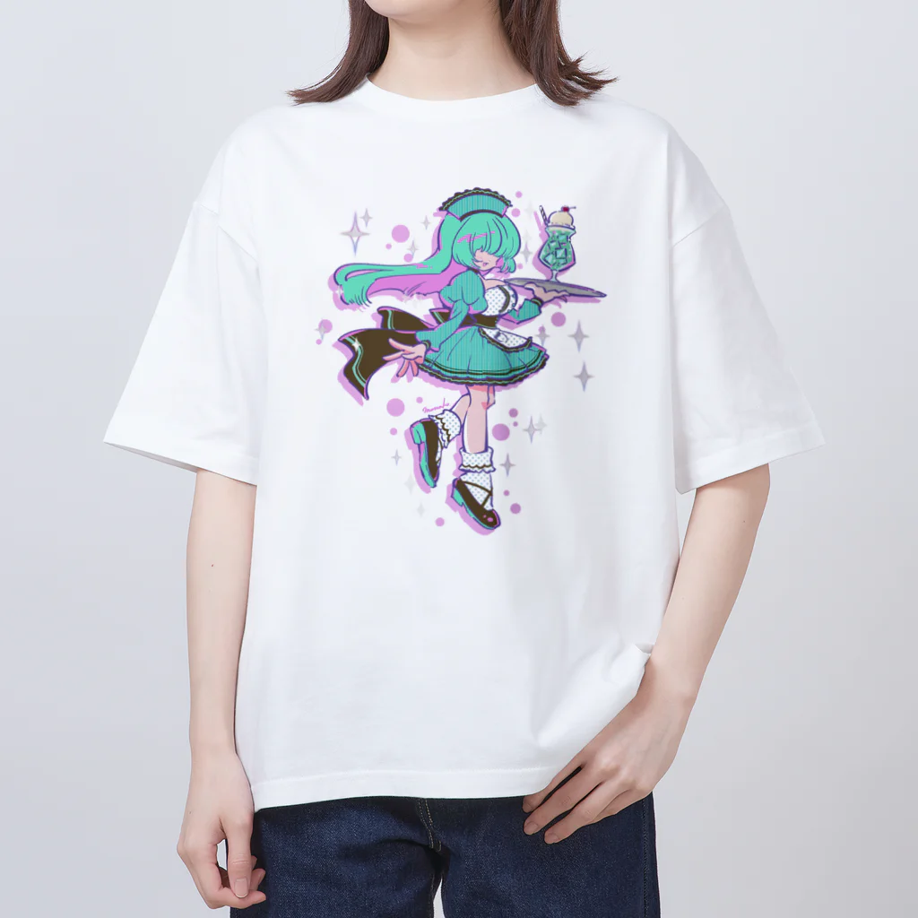 モナ子のメカクレチョコミントさんとメロンクリームソーダ オーバーサイズTシャツ