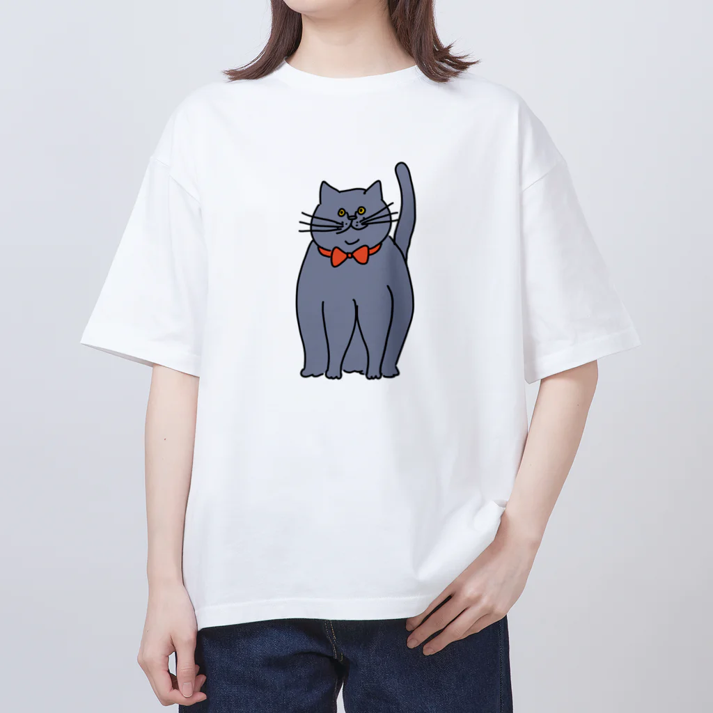 ブリティッシュショートヘアのハロルド公のハロルド公　おすわり　カラー Oversized T-Shirt