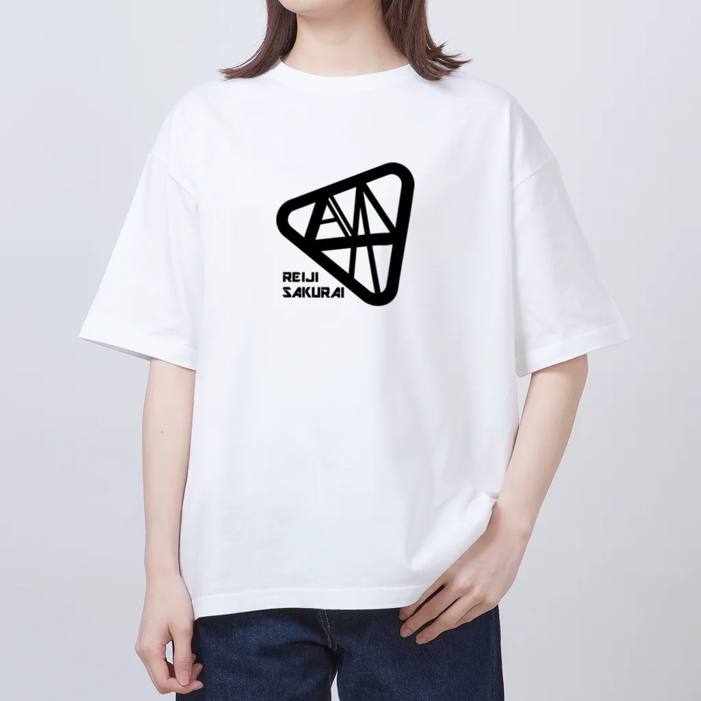 桜井零士 Official Goods Storeのlogo　BK　front　オーバーサイズTシャツ Oversized T-Shirt