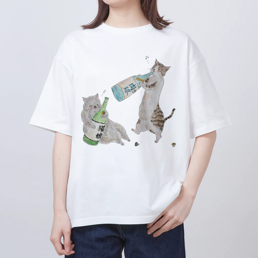 トコロコムギのべろべろにゃんこ オーバーサイズTシャツ