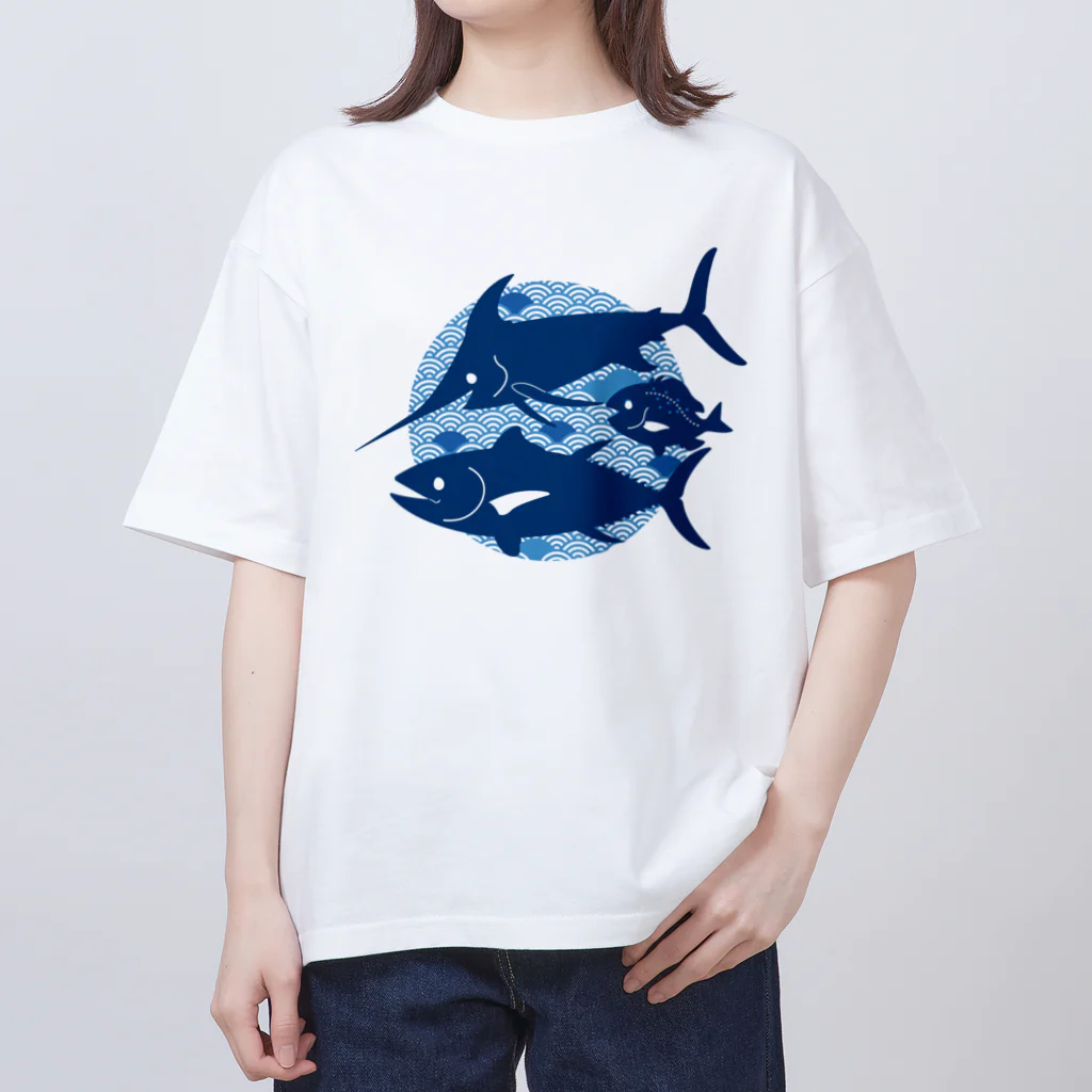 みなとまち層の日本の海の魚 Oversized T-Shirt