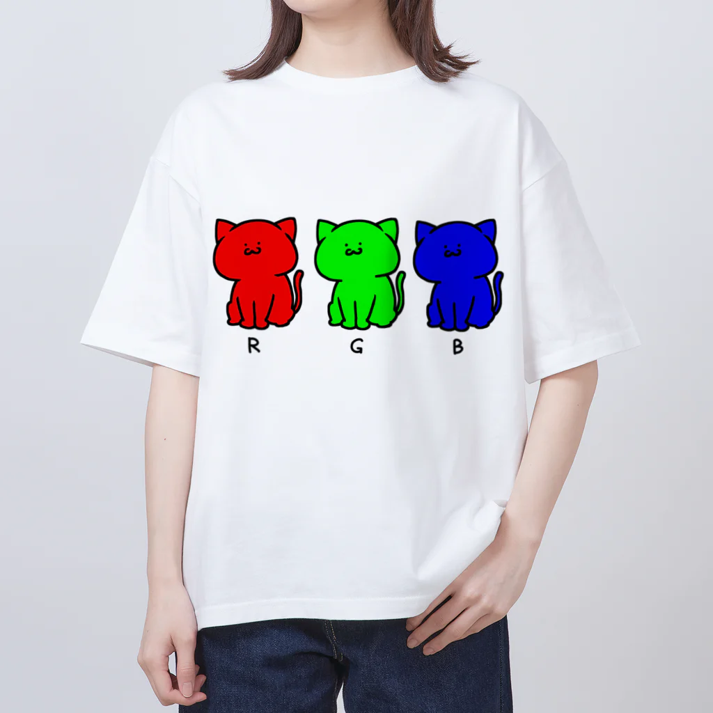 田園調布前のRGBねこ Oversized T-Shirt