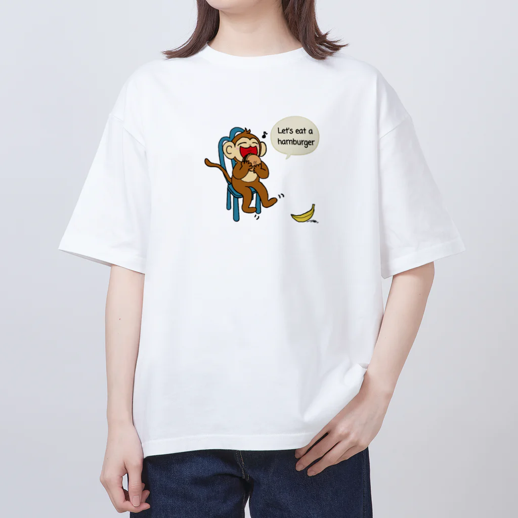 Yamadatinkuのハンバーガー大好き オーバーサイズTシャツ