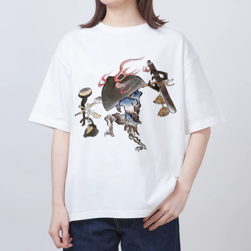 和もの雑貨 玉兎の百鬼夜行絵巻 鍋坊主【絵巻物・妖怪・かわいい】 Oversized T-Shirt